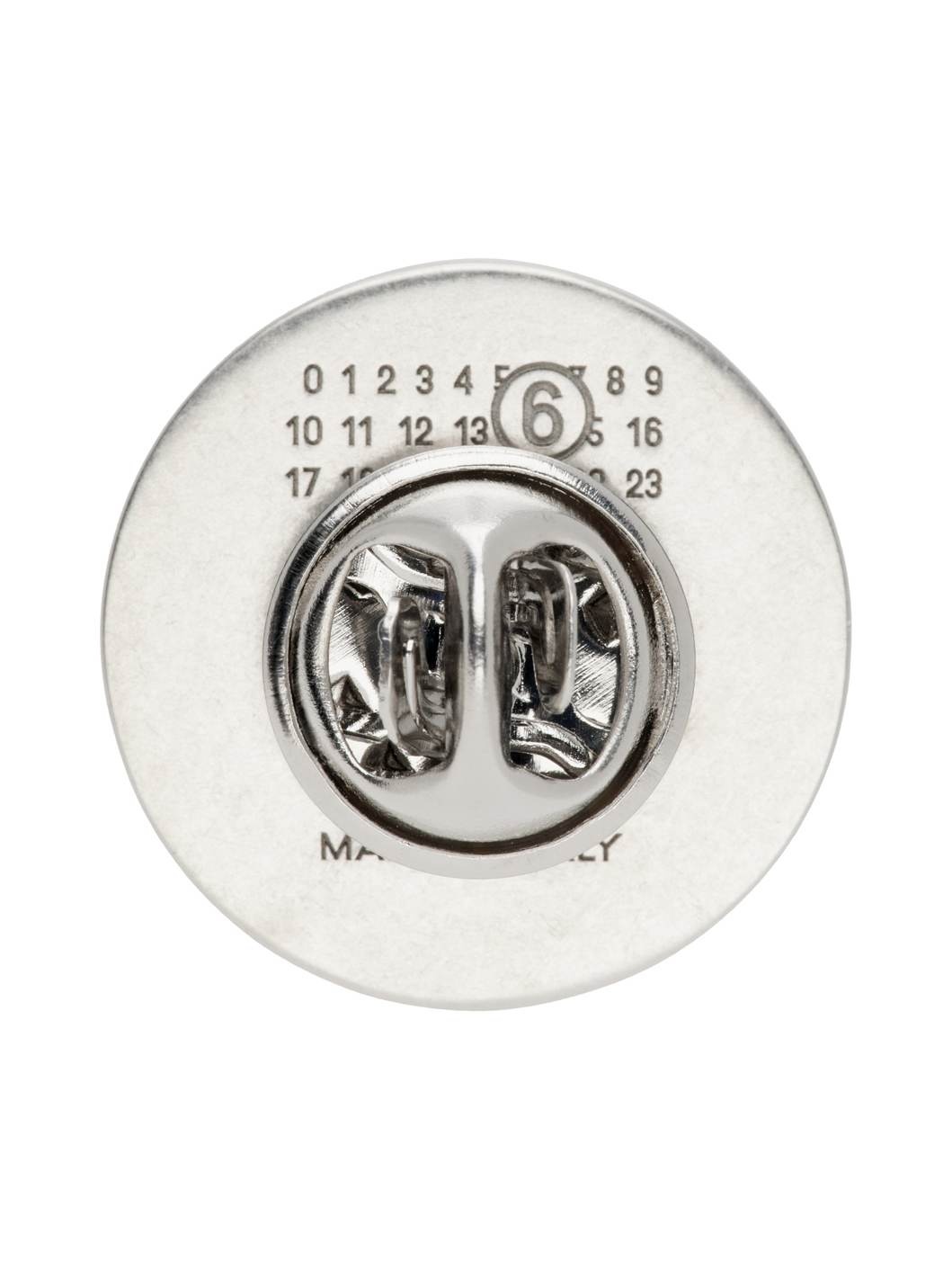 White & Silver Round Logo Pin - 2