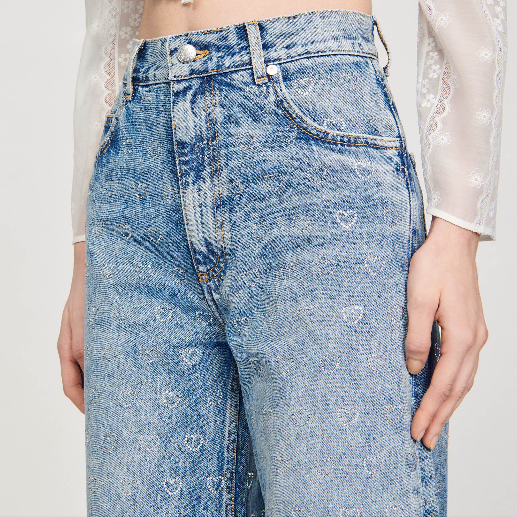 WIDE-LEG HEART JEANS - 4