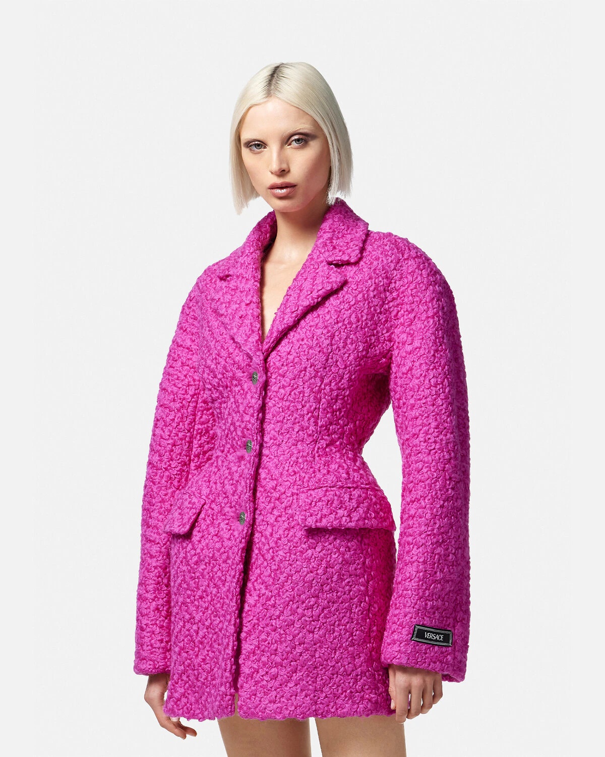 Rounded Hourglass Wool Bouclé Coat - 3
