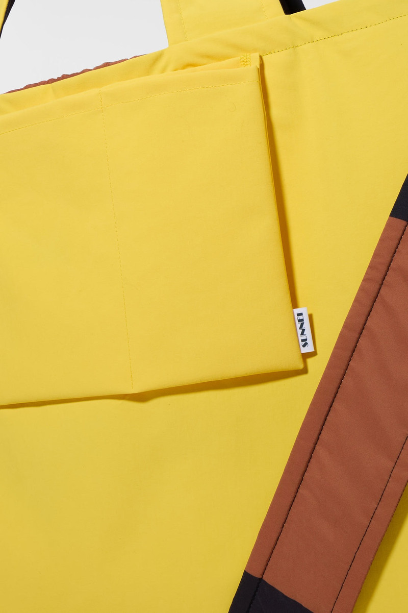 EVERYDAY REVERSIBLE BAG / tan brown & black stripes 6