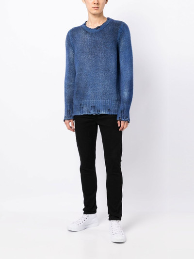 Avant Toi faded-effect distressed jumper outlook