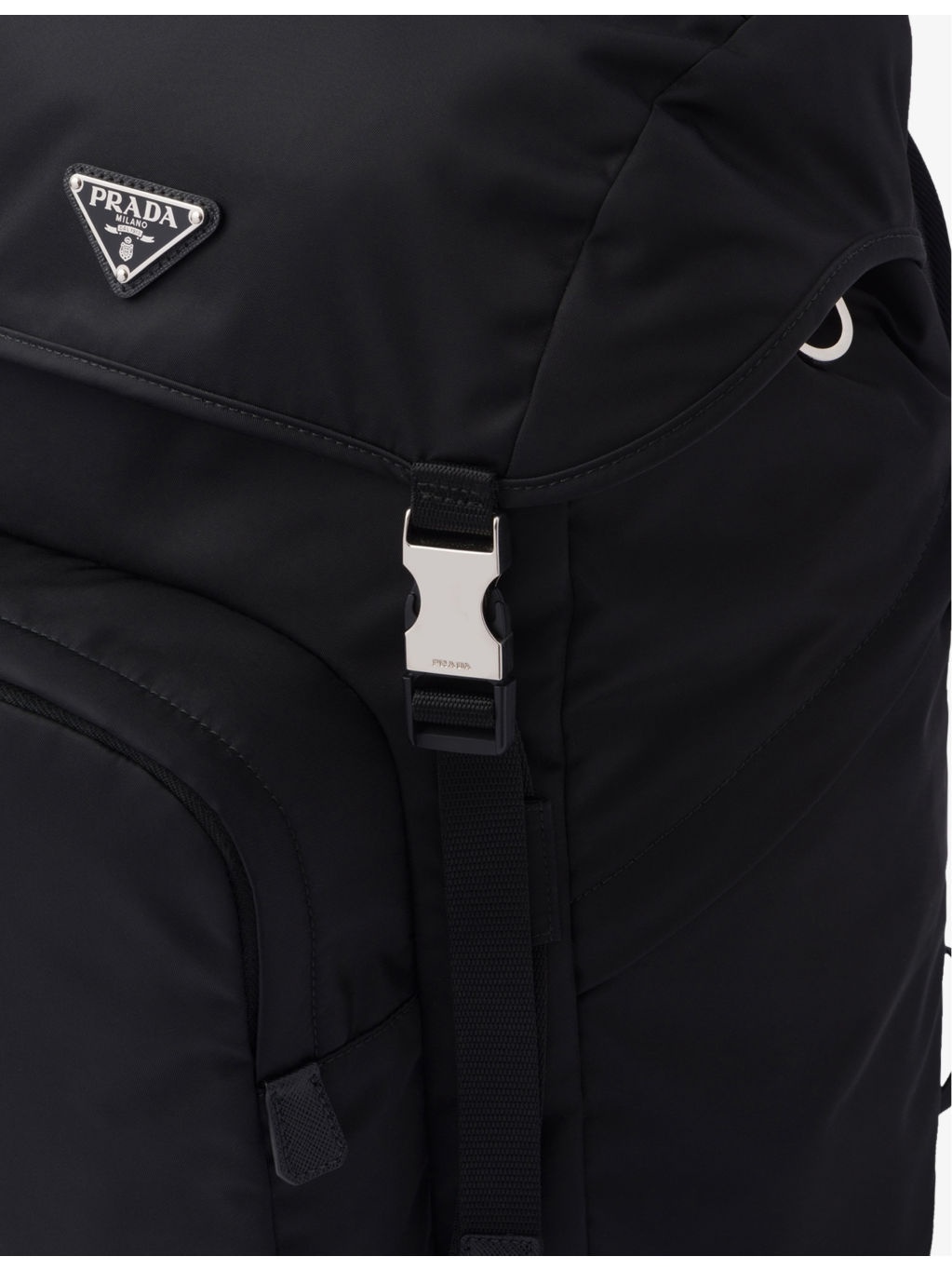 Re-Nylon brand-plaque recycled-polyamide and&nbsp;saffiano leather  backpack - 5