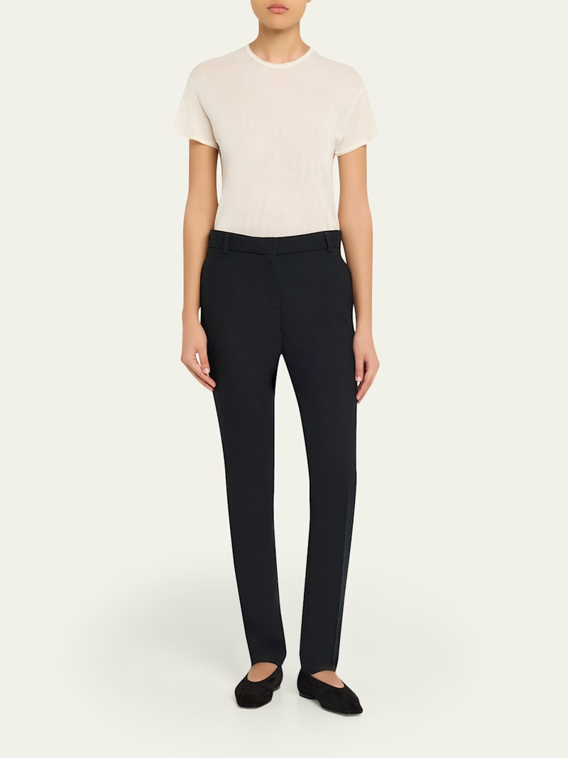 TOTEME Short-Sleeved Silk and Cotton T-Shirt outlook