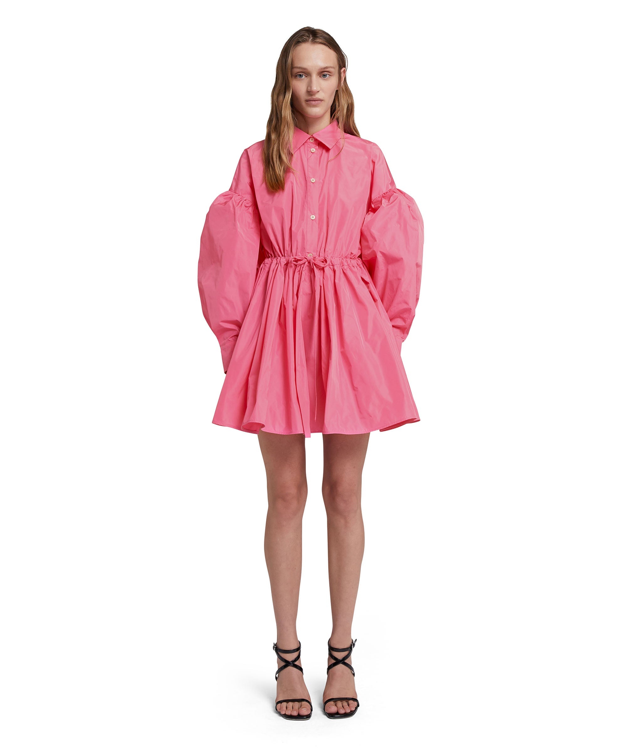 Taffetà short dress with adjustable waistline - 2