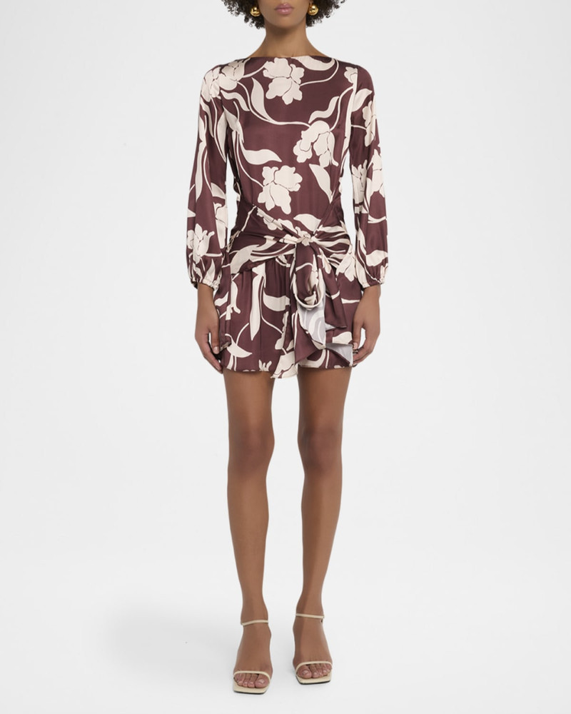 MISA Larissa Floral Satin Mini Dress outlook
