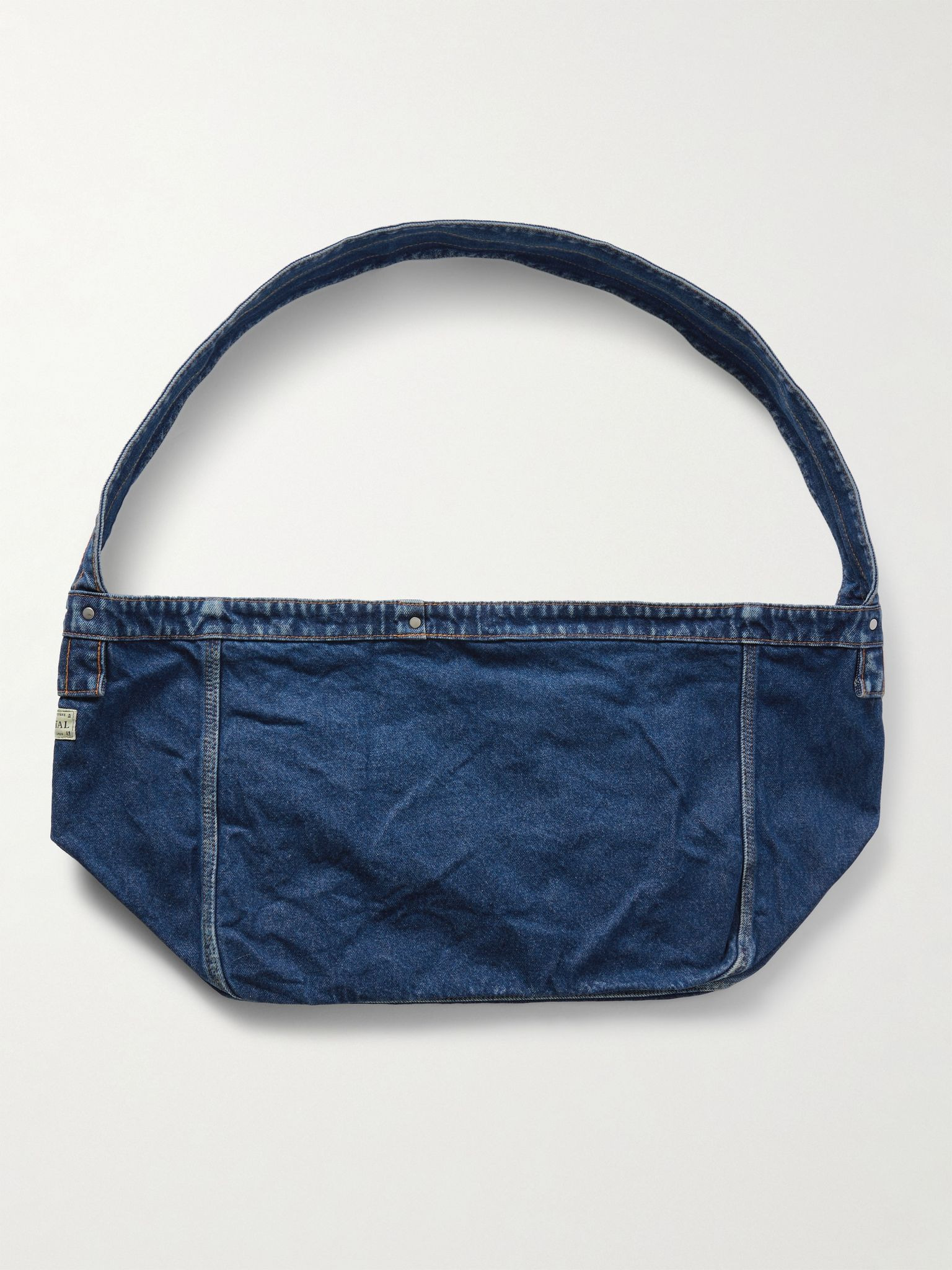 Guiding Light Printed Denim Messenger Bag Blue - 3