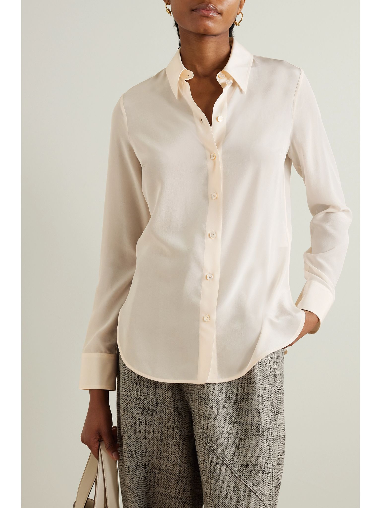 Silk crepe de chine shirt Neutral - 3