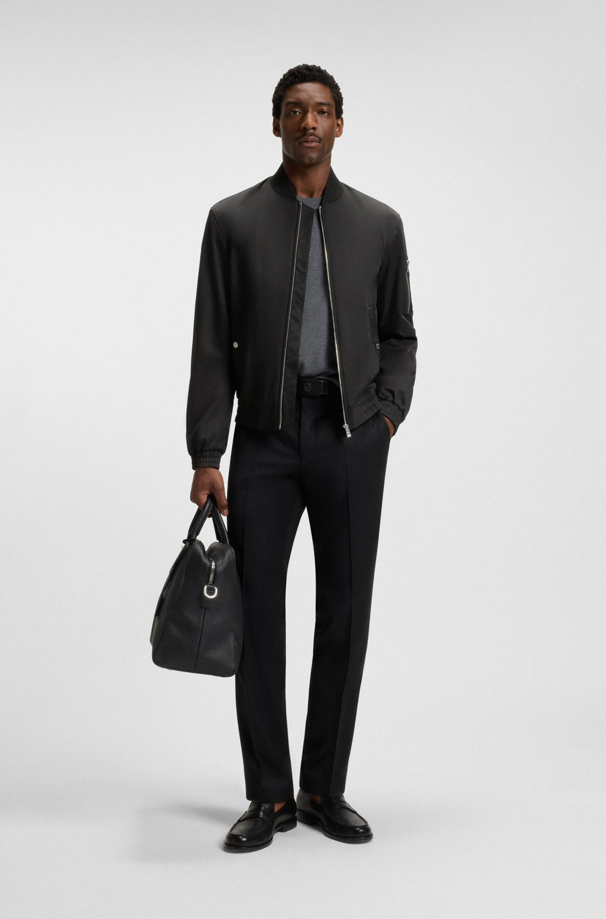 WATER-REPELLENT JACKET WITH DOUBLE B MONOGRAM TRIM - 3