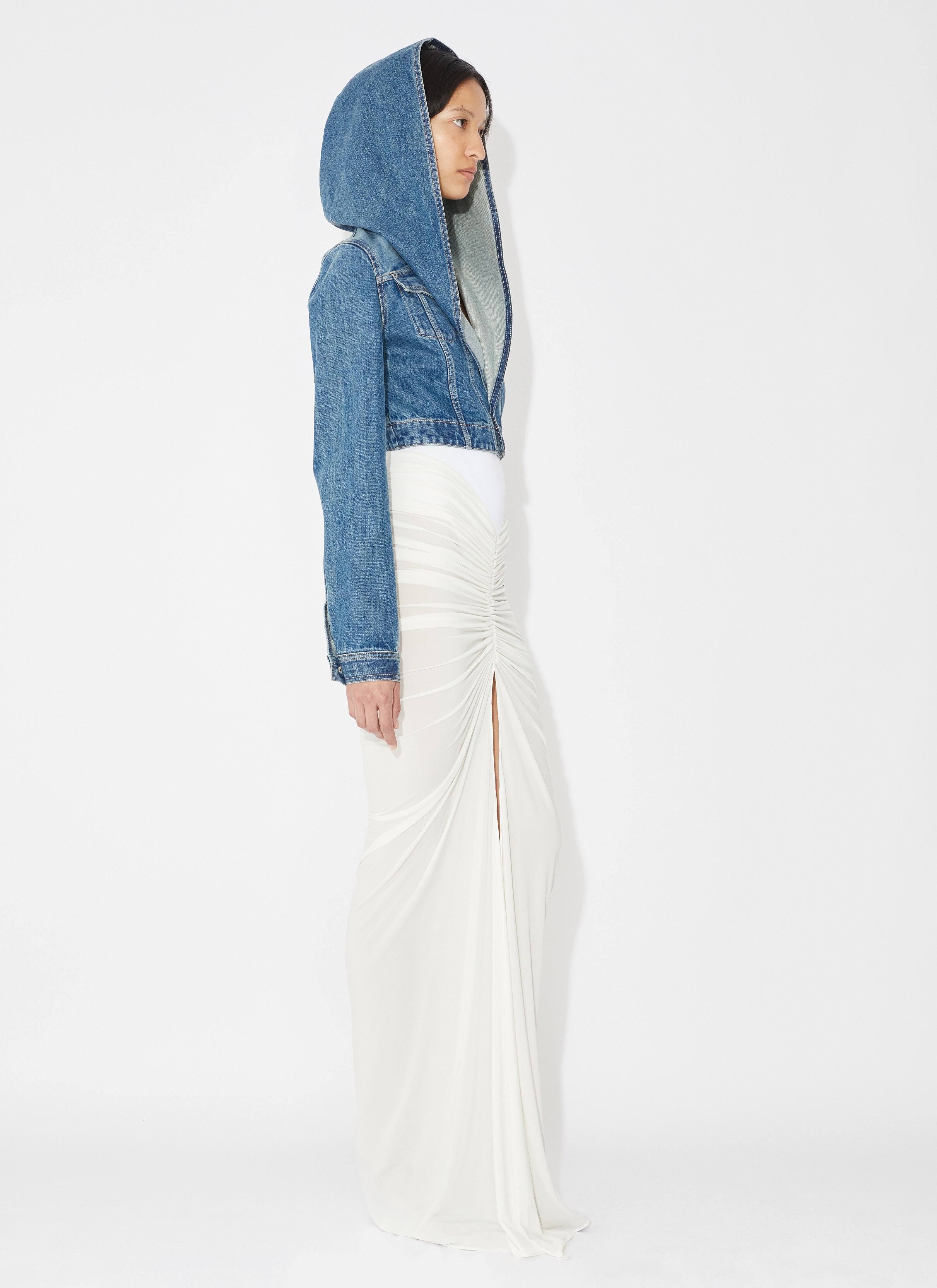 DRAPED JERSEY SKIRT - 4