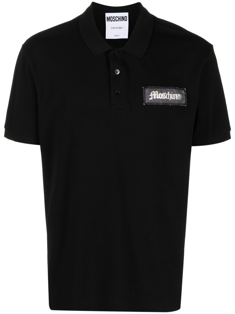 logo-patch short-sleeve cotton polo shirt - 1