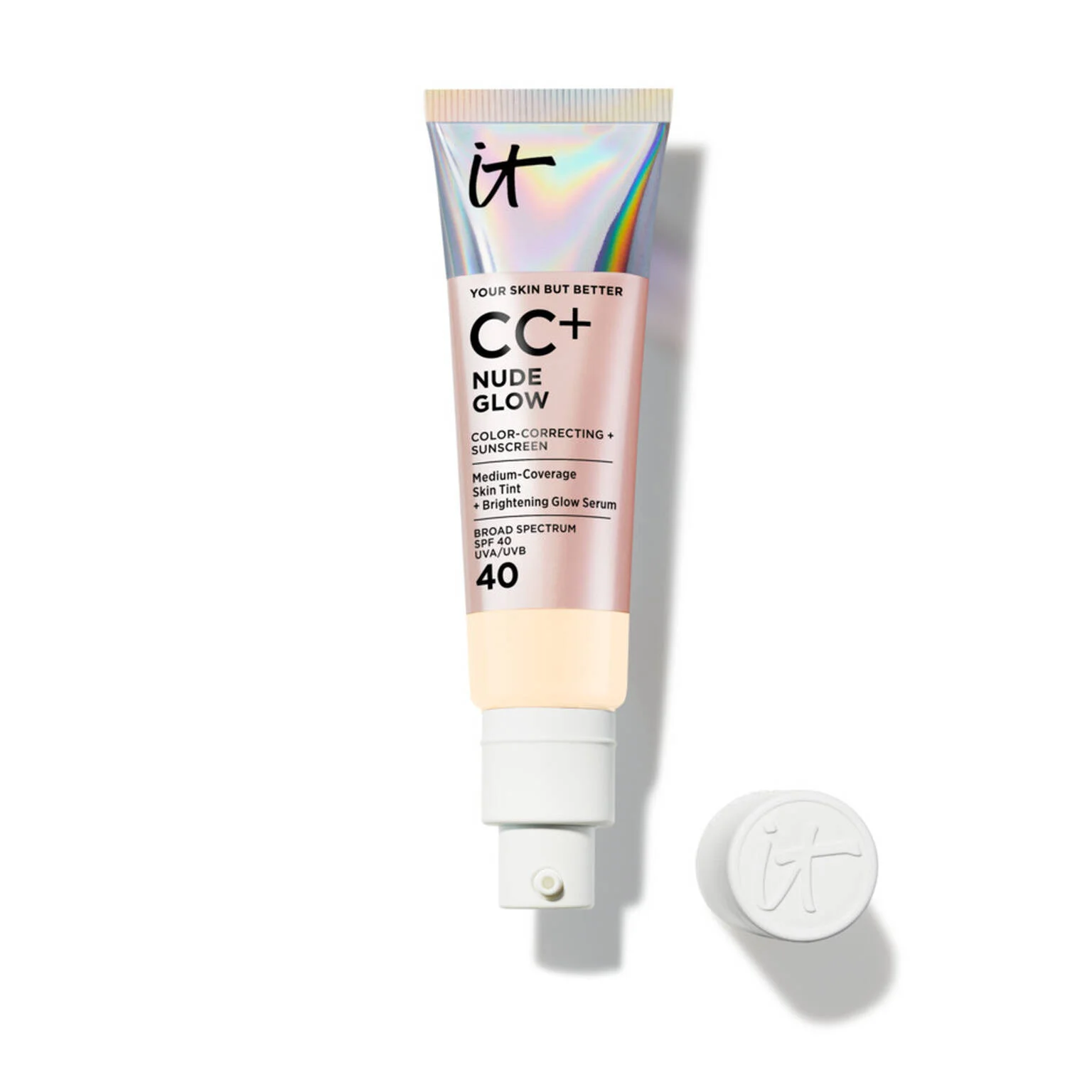 CC+ Nude Glow Lightweight Foundation + Glow Serum with SPF 40 - 1