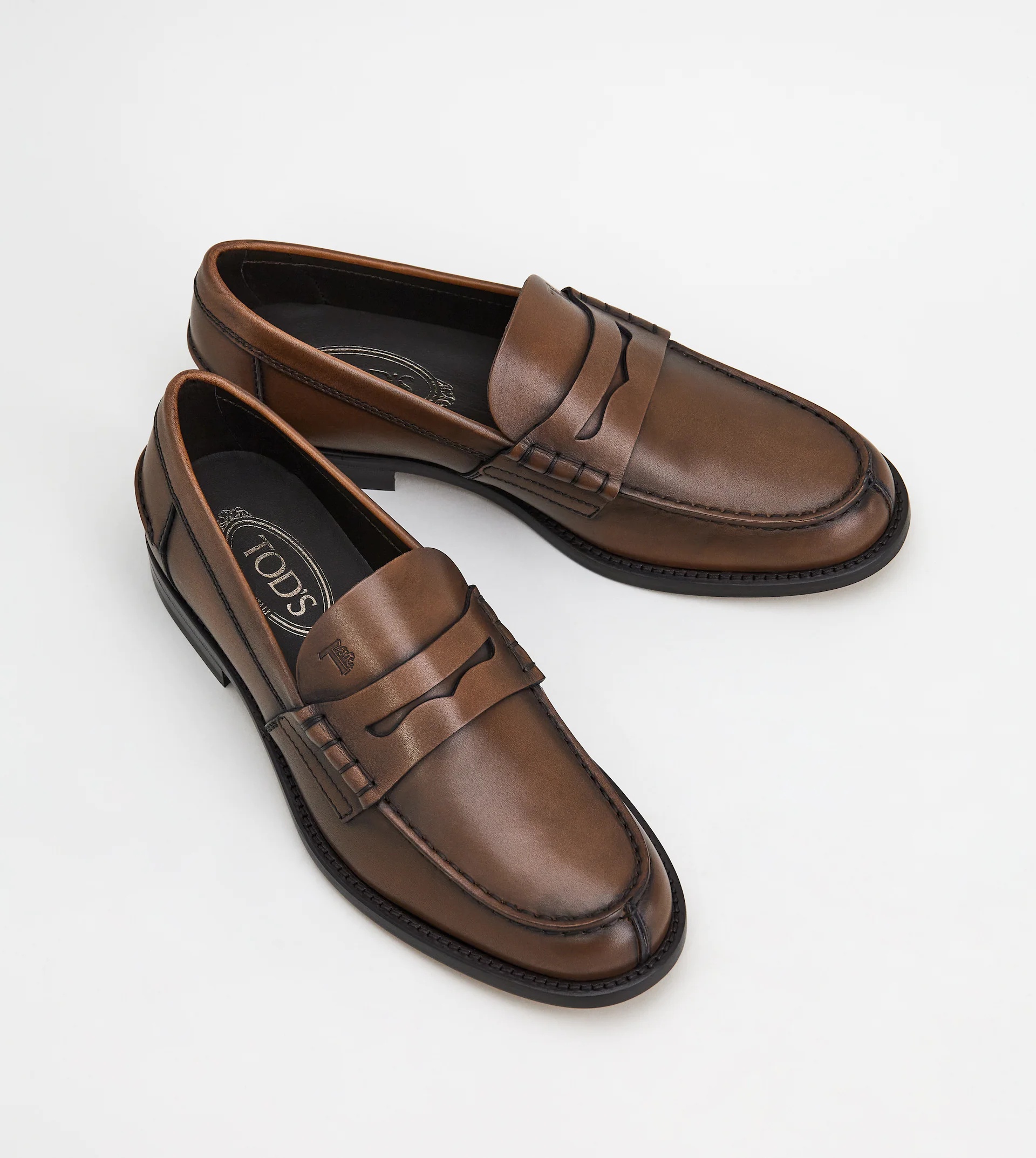 LOAFERS IN LEATHER - BROWN - 3