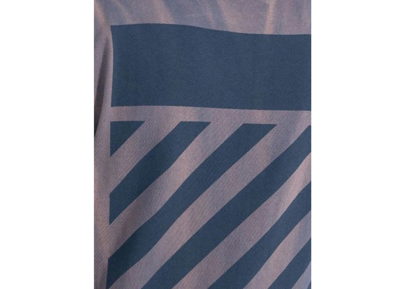 Off-White OFF-WHITE Two-Tone Striped Motif Diag Slim Fit T-Shirt Grey/Blue outlook