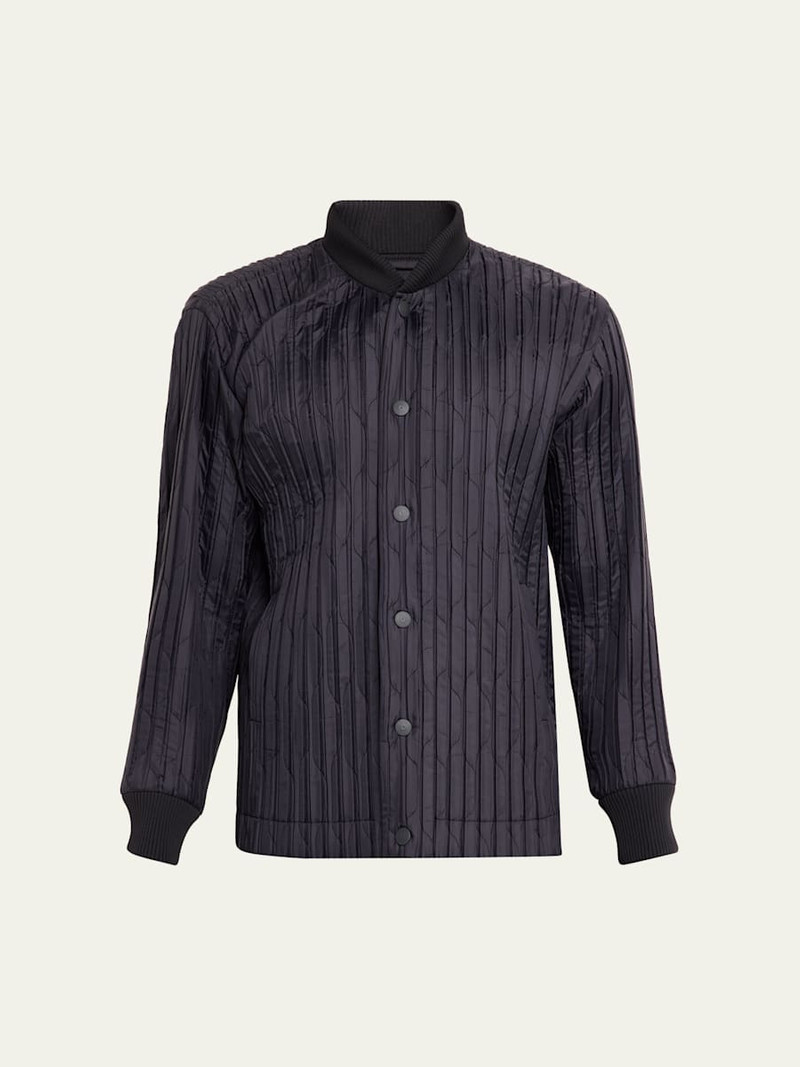 Men's Padded Pleats Bomber Jacket 1