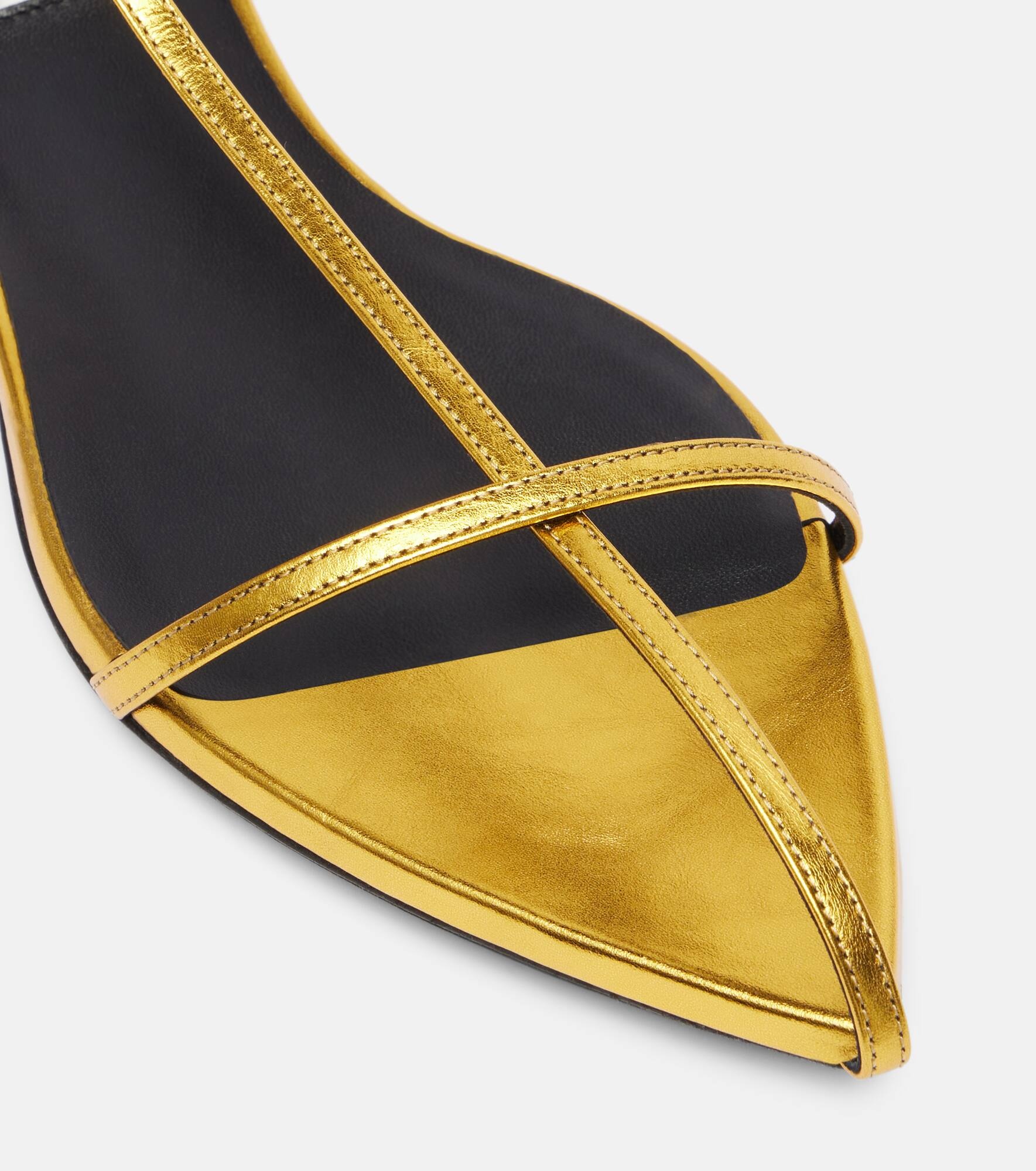Metallic leather sandals - 5
