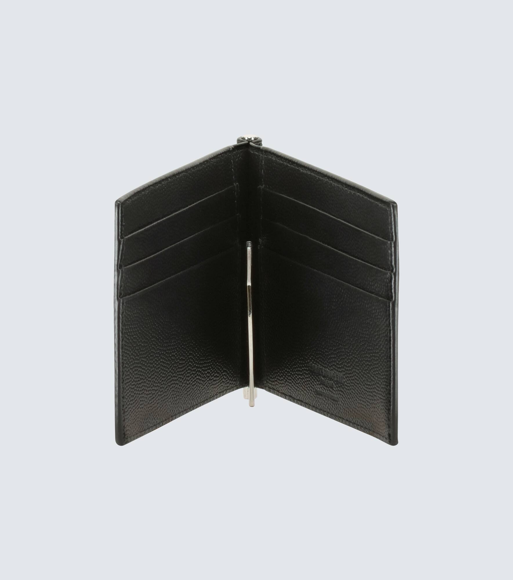 Grain leather wallet with money clip - 2