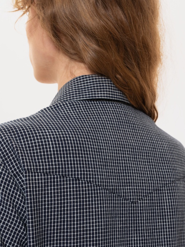 Selma Check Dress Indigo - 6