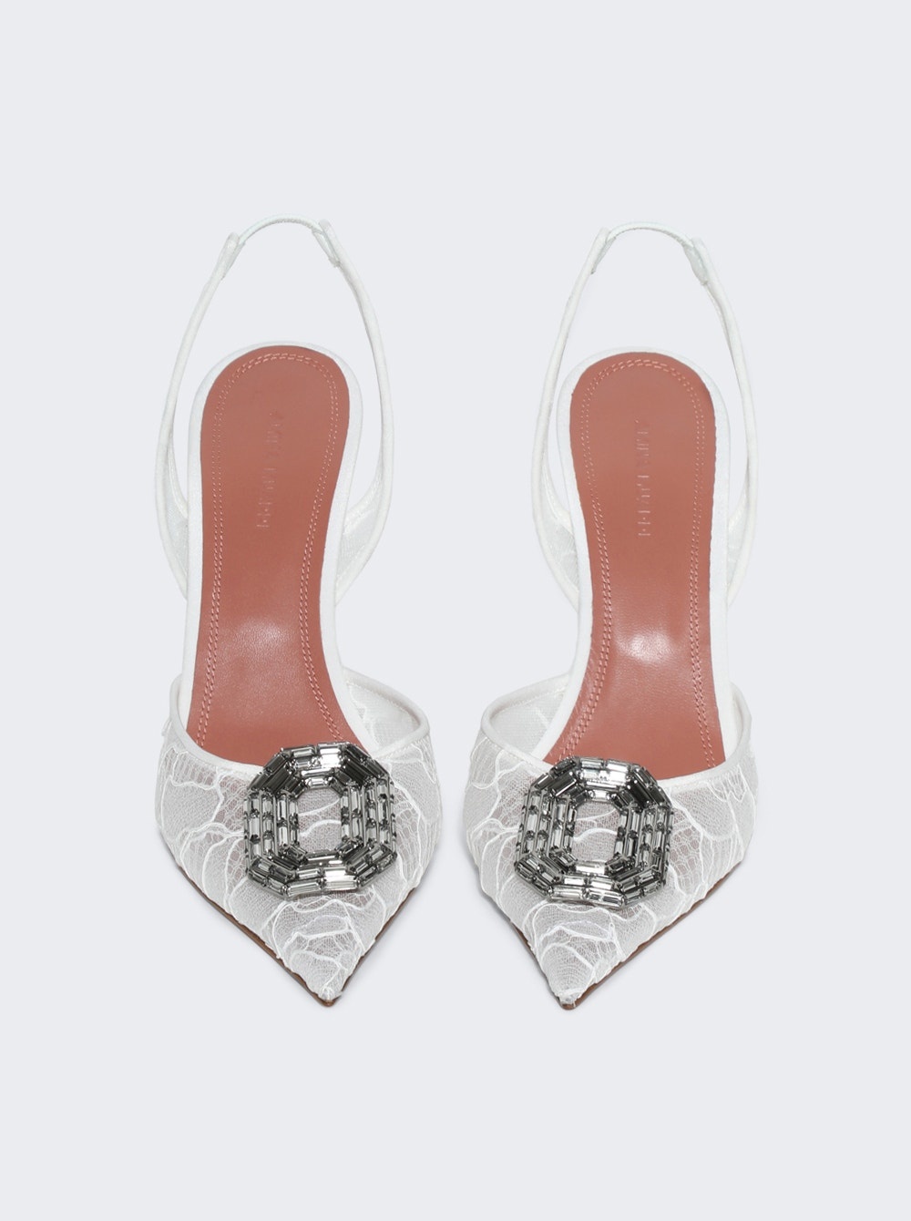 Camelia Lace Slingback Pumps Ivory Lace - 5