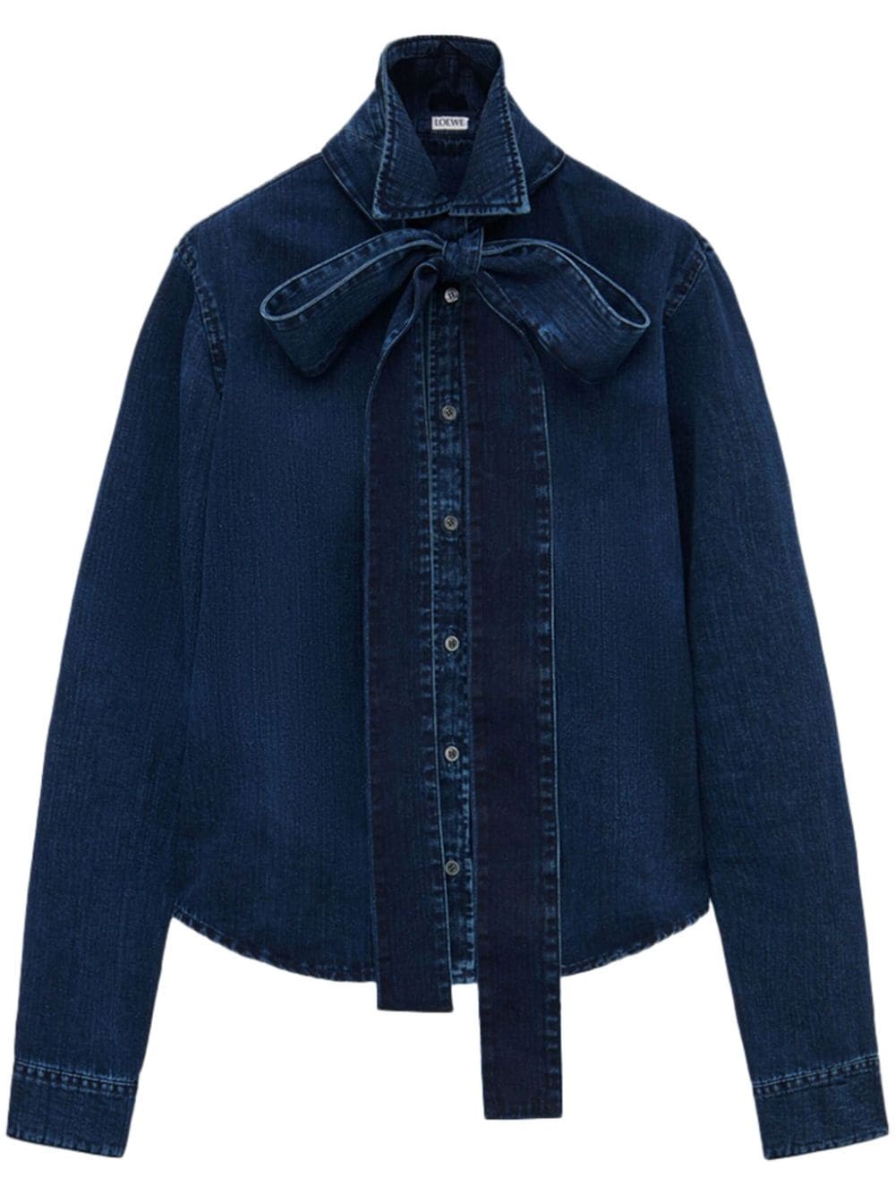 bow denim shirt - 1