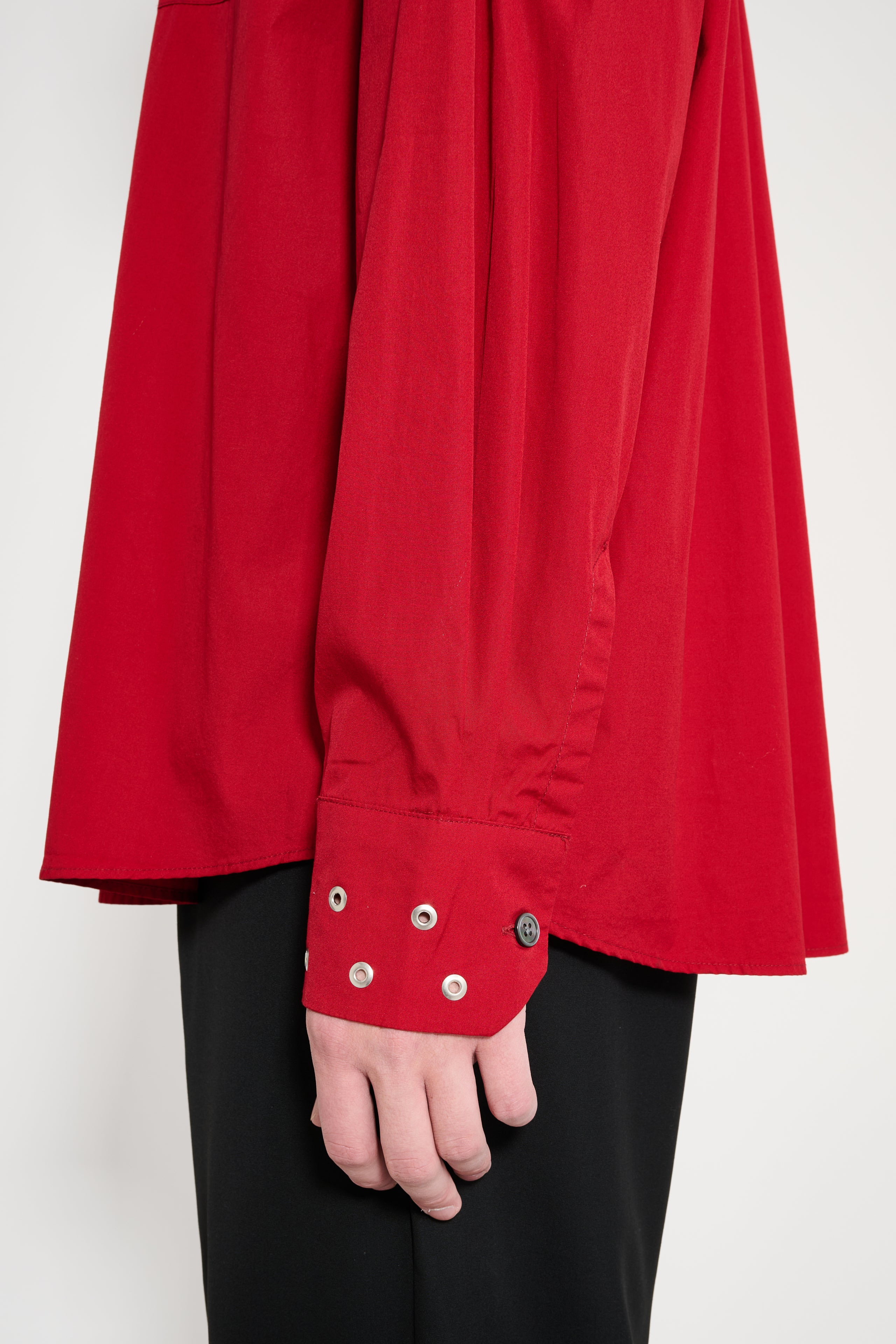 OUR LEGACY ABOVE SHIRT LIPSTICK RED SUPER POPLIN - 7