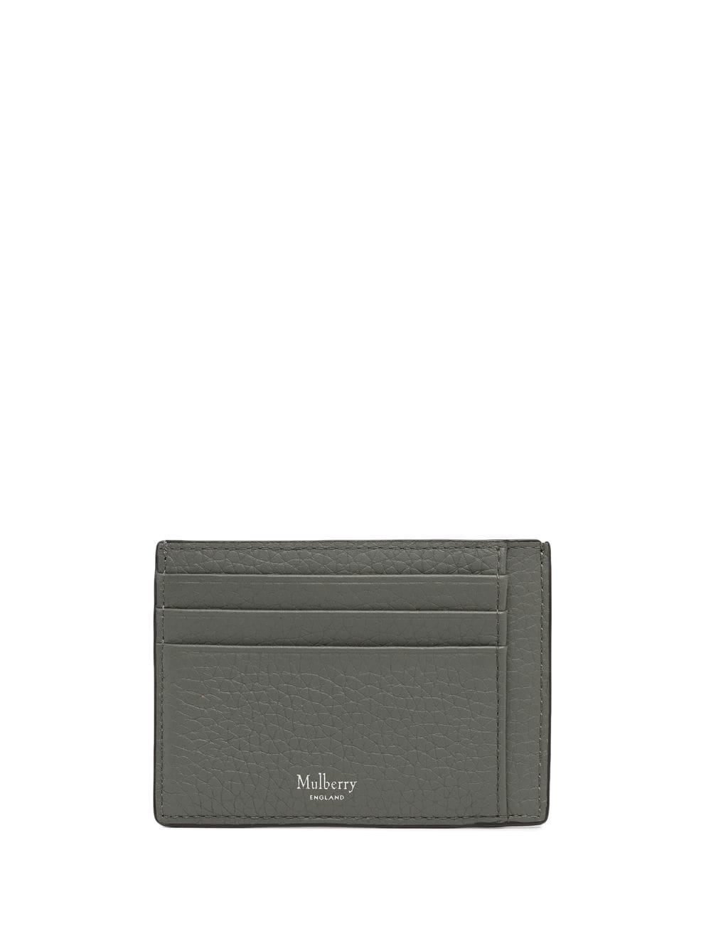 logo-print leather cardholder - 1