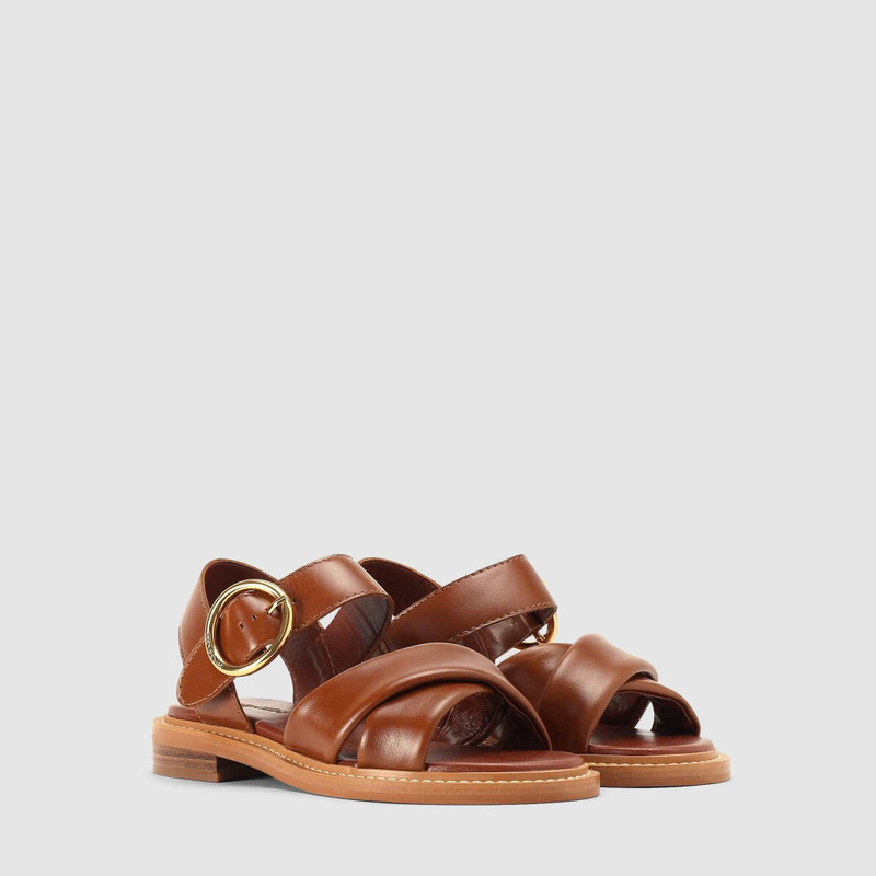 See by Chloé See By Chloe Women's Lyna Flat Tan Sandals outlook