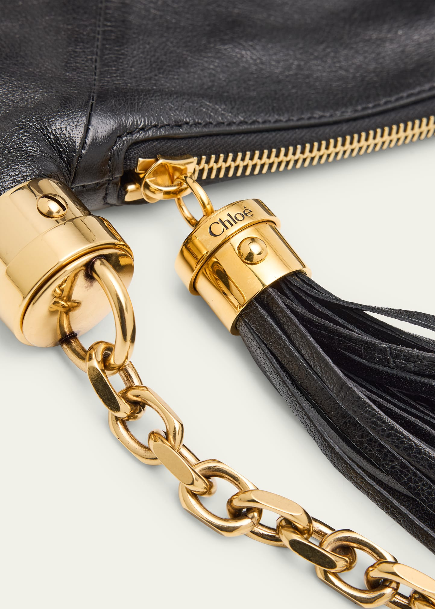 Small Foulard Tassel Shoulder Bag in Buffalo Leather - 5
