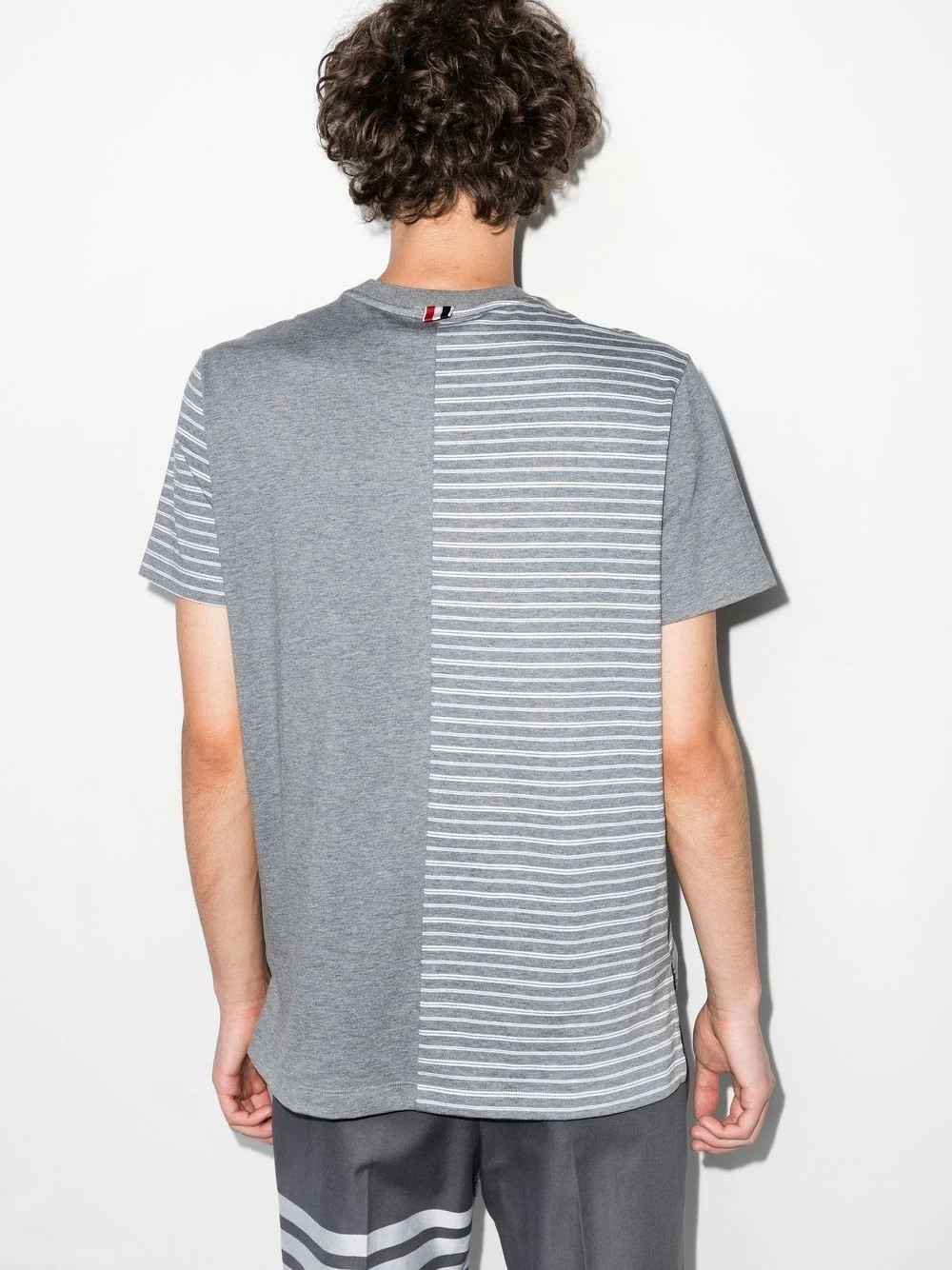 striped panel T-shirt - 3