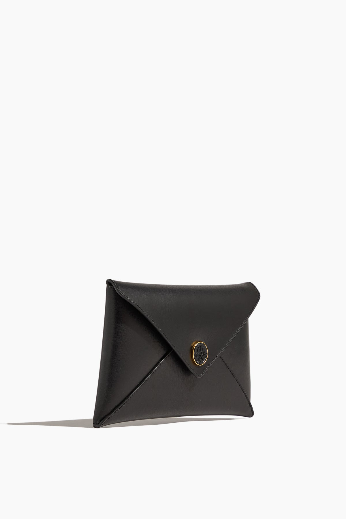 Medallion Envelope Clutch in Black - 3