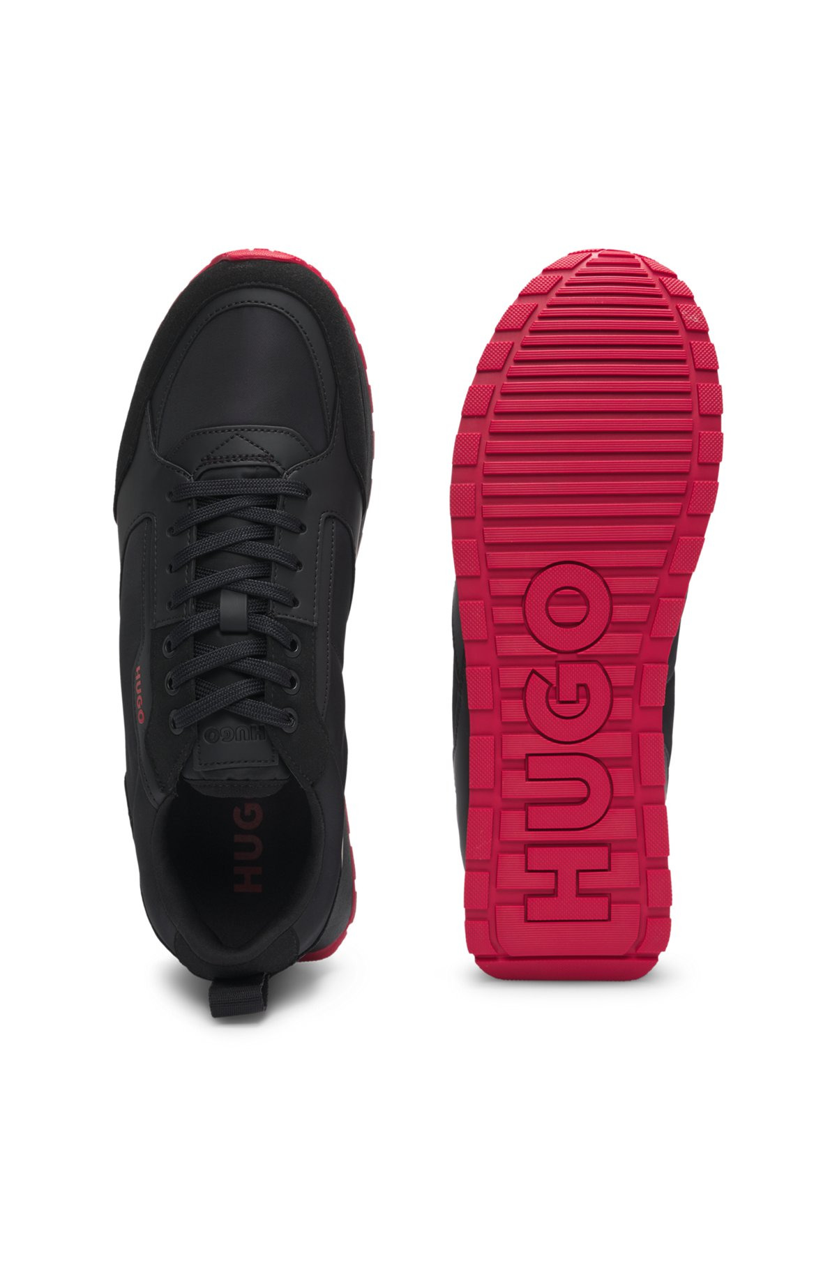 MIXED-MATERIAL TRAINERS WITH BRANDED ACCENTS - 4