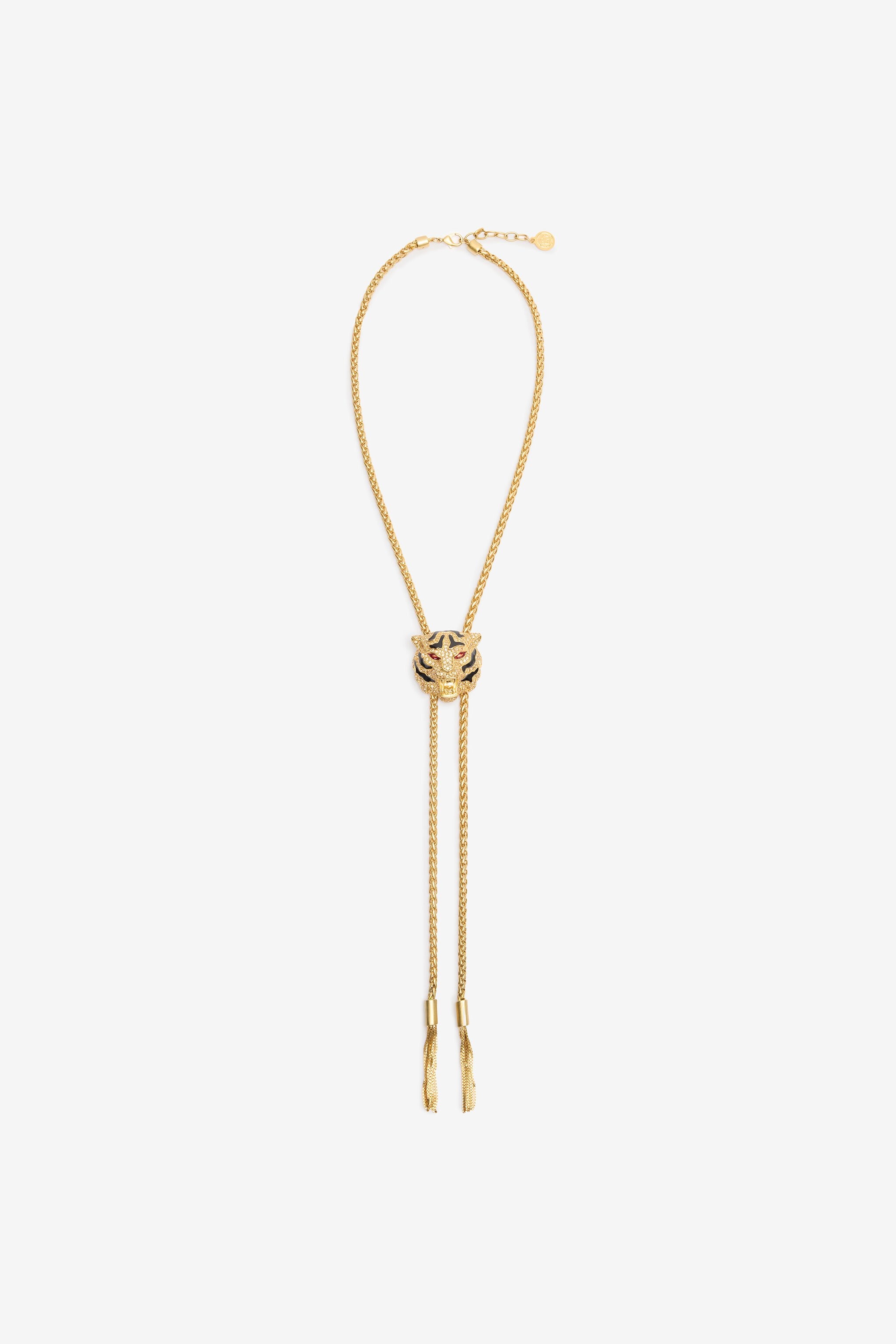 Necklace With Nappa Pendants And Tiger Head - 1