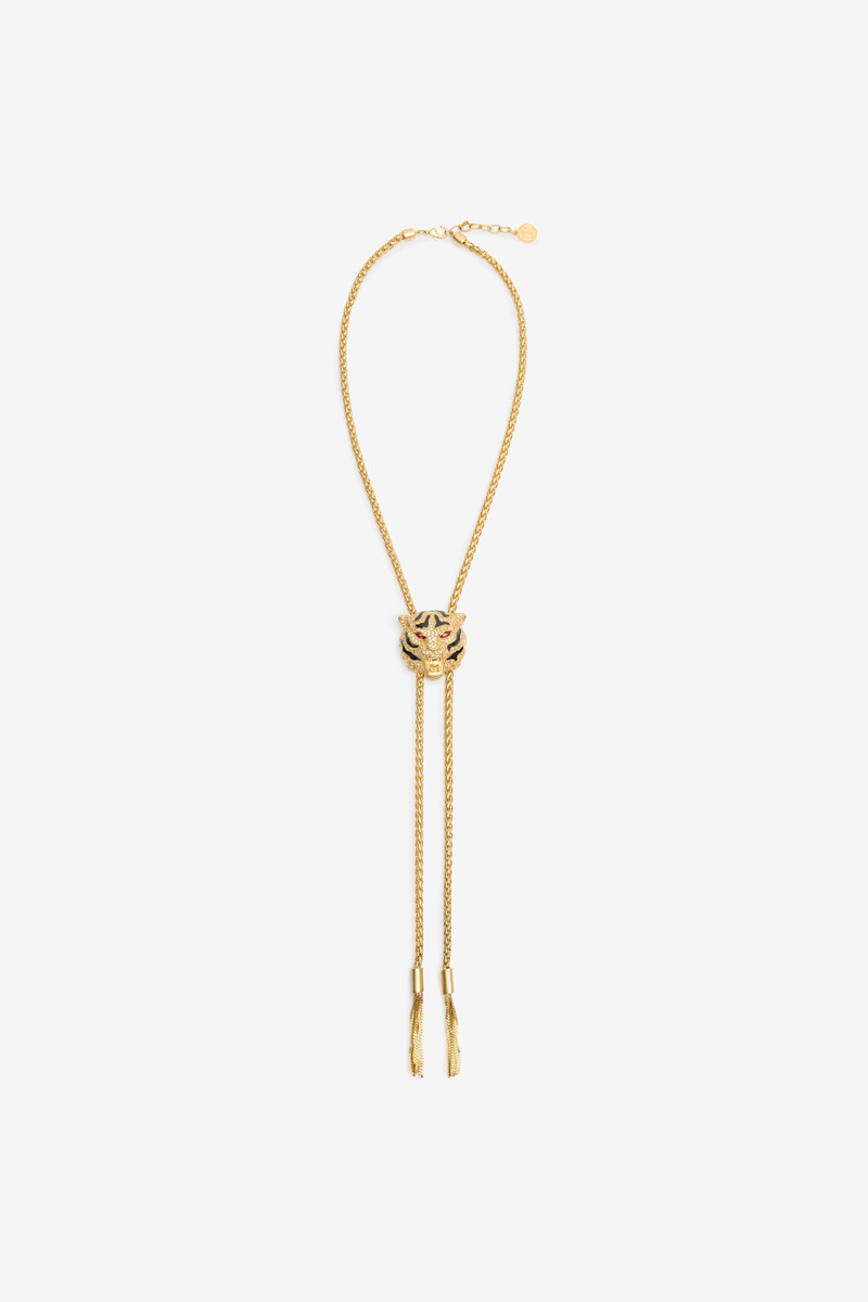 Necklace With Nappa Pendants And Tiger Head 1