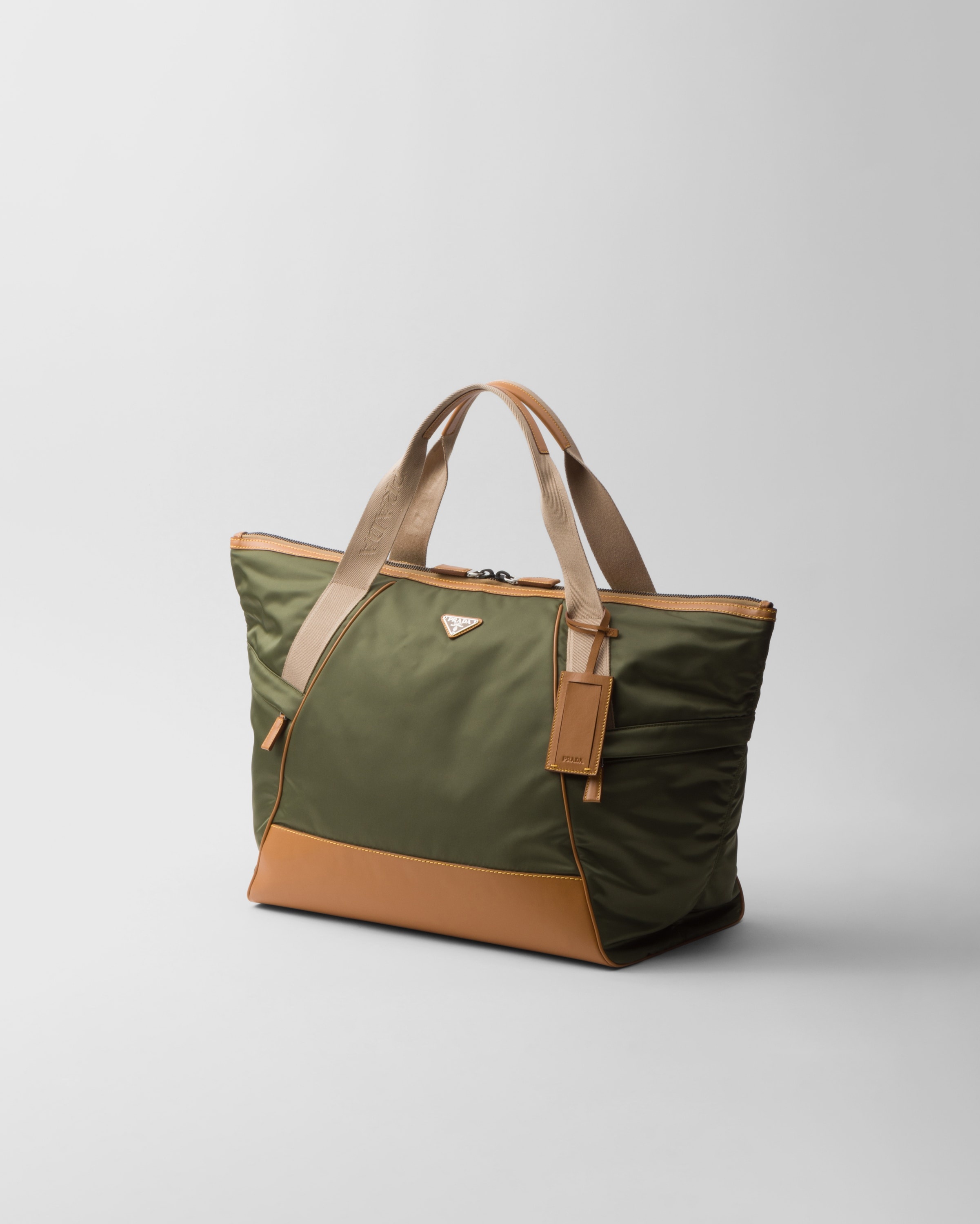Re-Nylon and leather duffel bag - 2