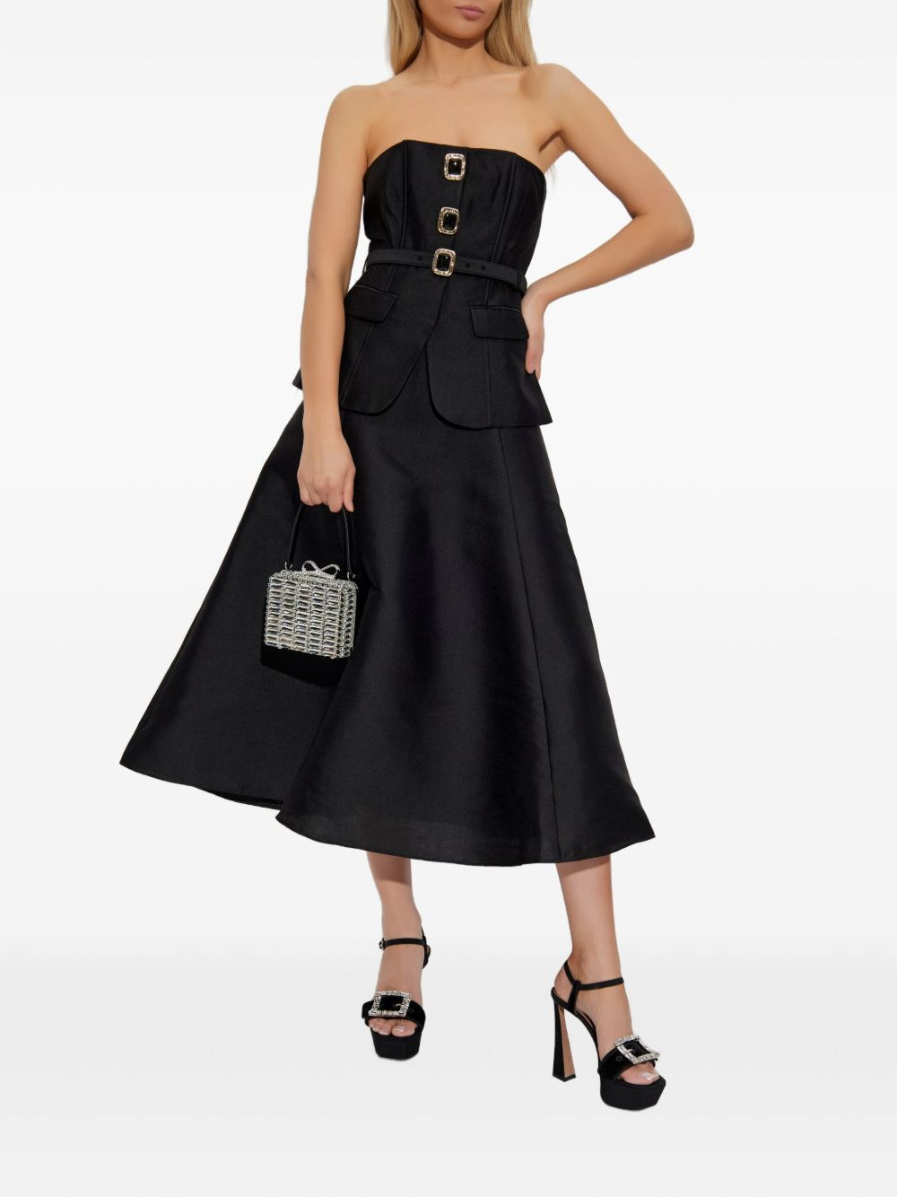 belted buckle-detail dress - 2