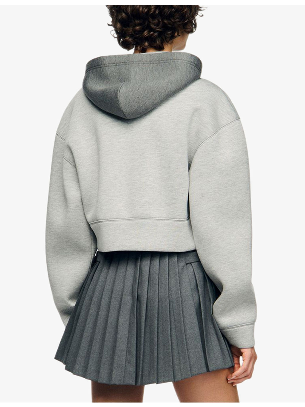 Contrast-hood regular-fit cropped sweatshirt - 4