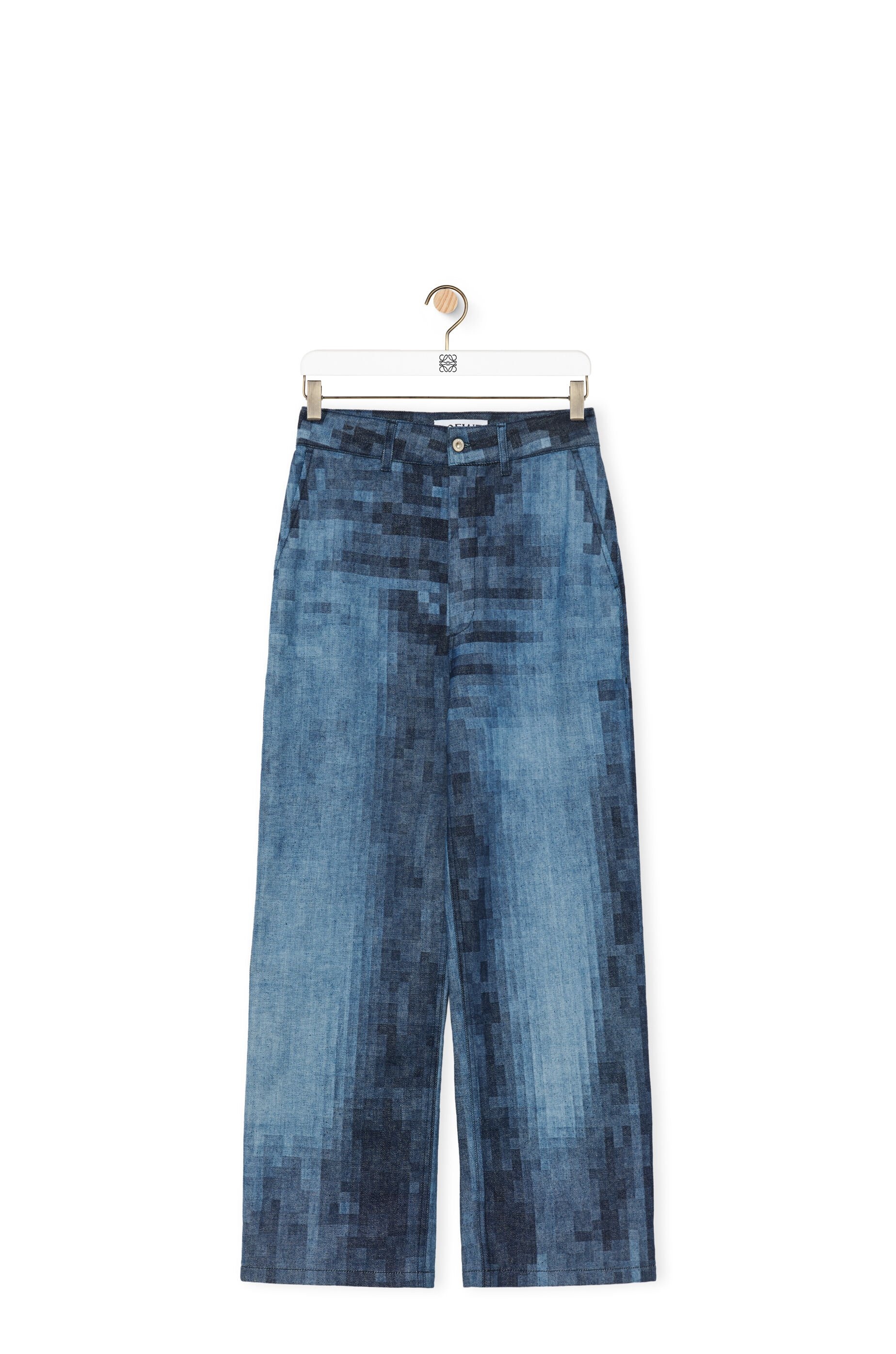 Pixelated baggy jeans in denim - 1