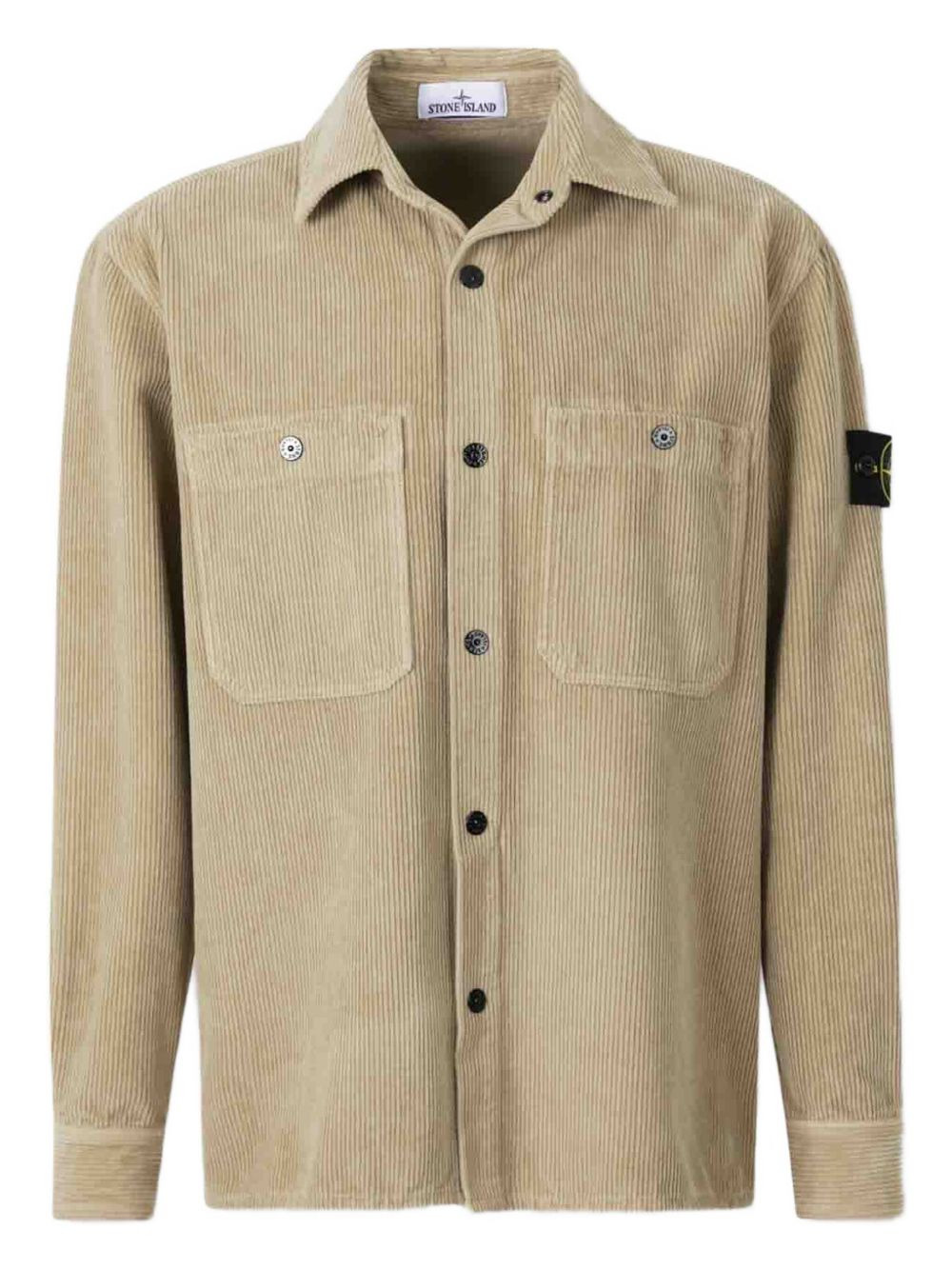 corduroy patch-pocket shirt - 1