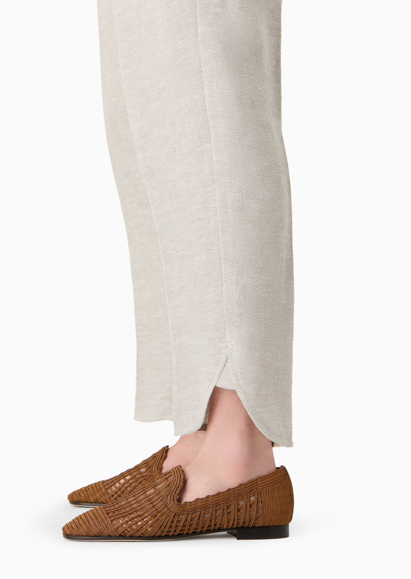 Icon oval-leg trousers in hemp and linen-blend drill 5
