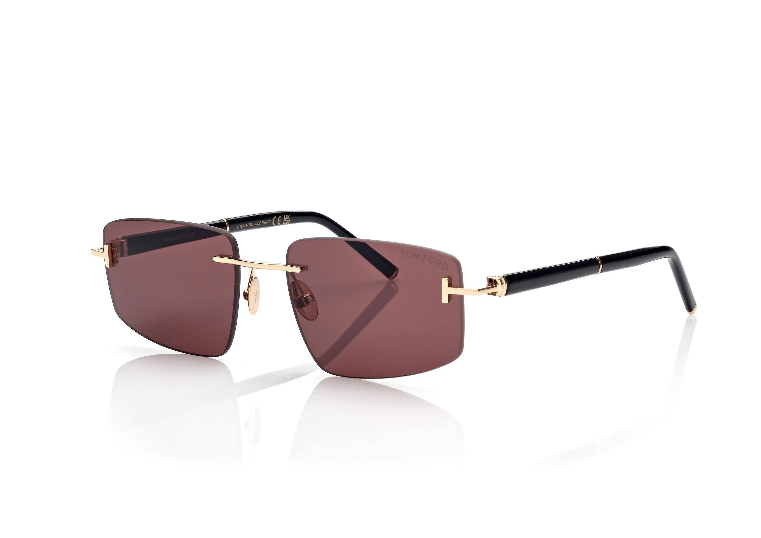 SQUARE TITANIUM AND HORN SUNGLASSES - 1