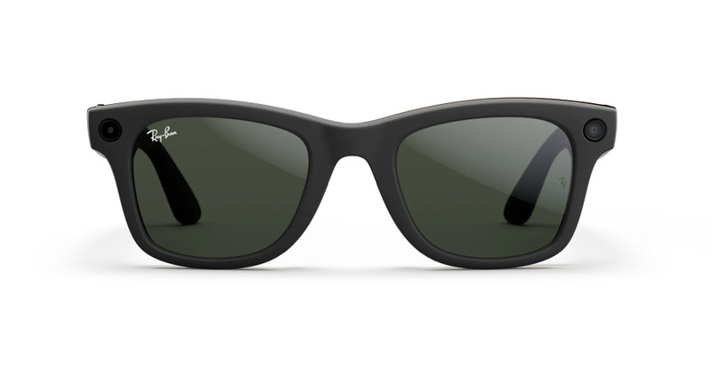 Ray-Ban Meta Wayfarer (Gen 1), Matte Black / Clear to G-15 Green Transitions®, Standard 1