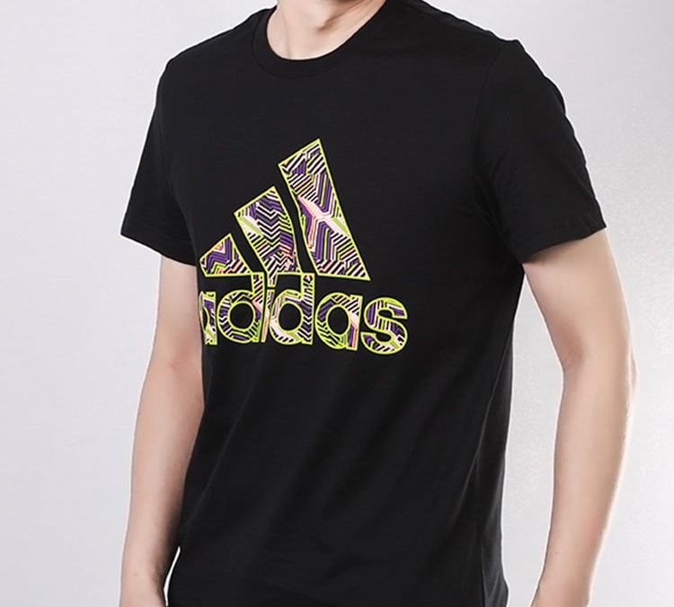 adidas Apac Smr Bos Round-neck Sports Short-sleeve Tee Men Black GK1703 - 4