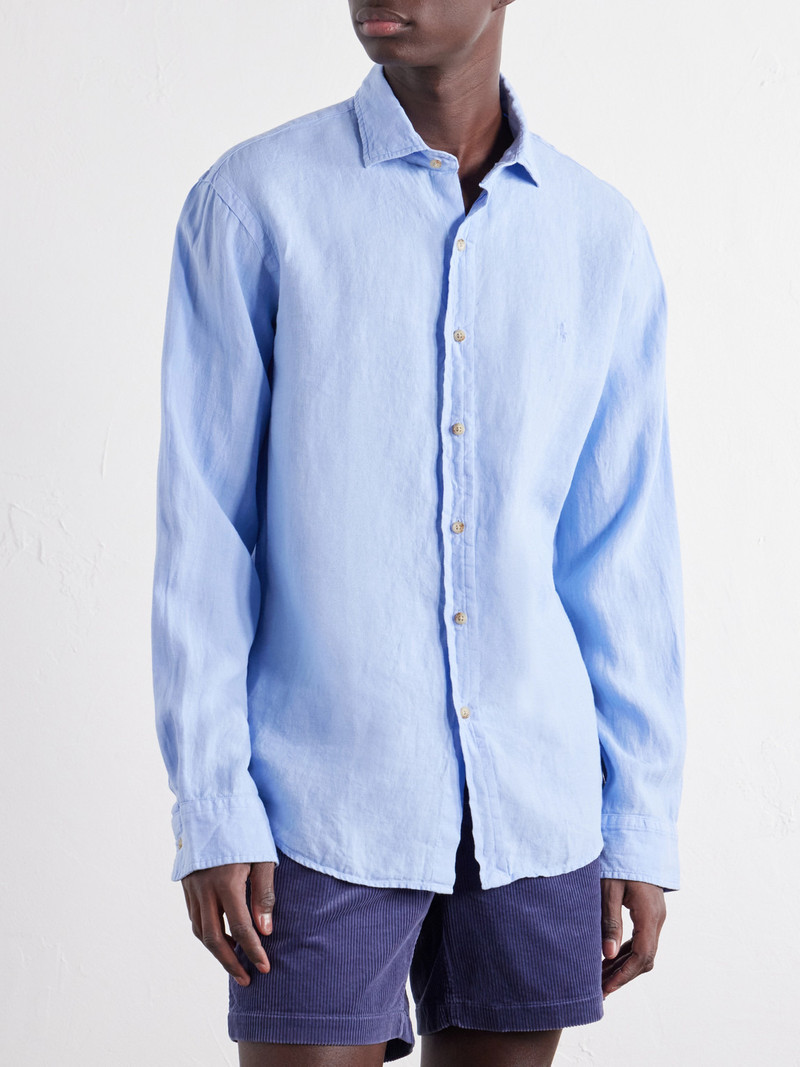Logo-Embroidered Linen Shirt 3
