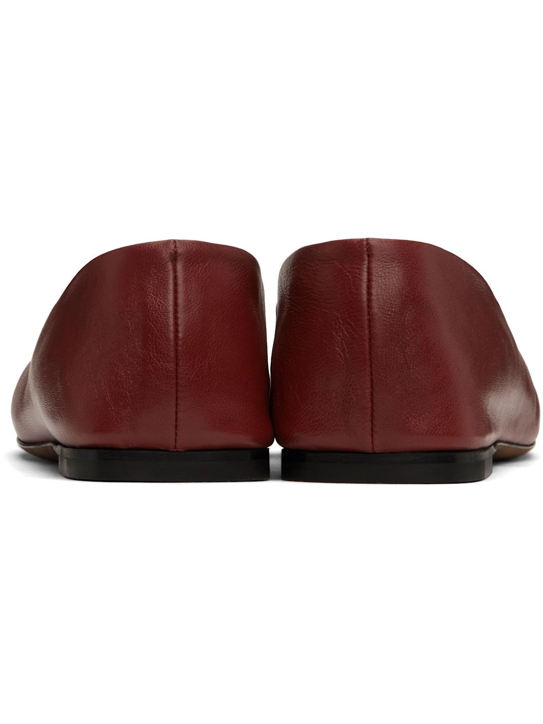 Burgundy Square Ballerina Flats - 2