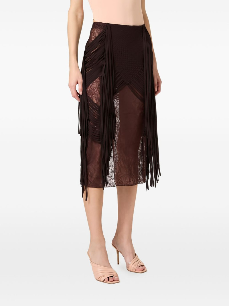 floral-lace fringed midi skirt 4
