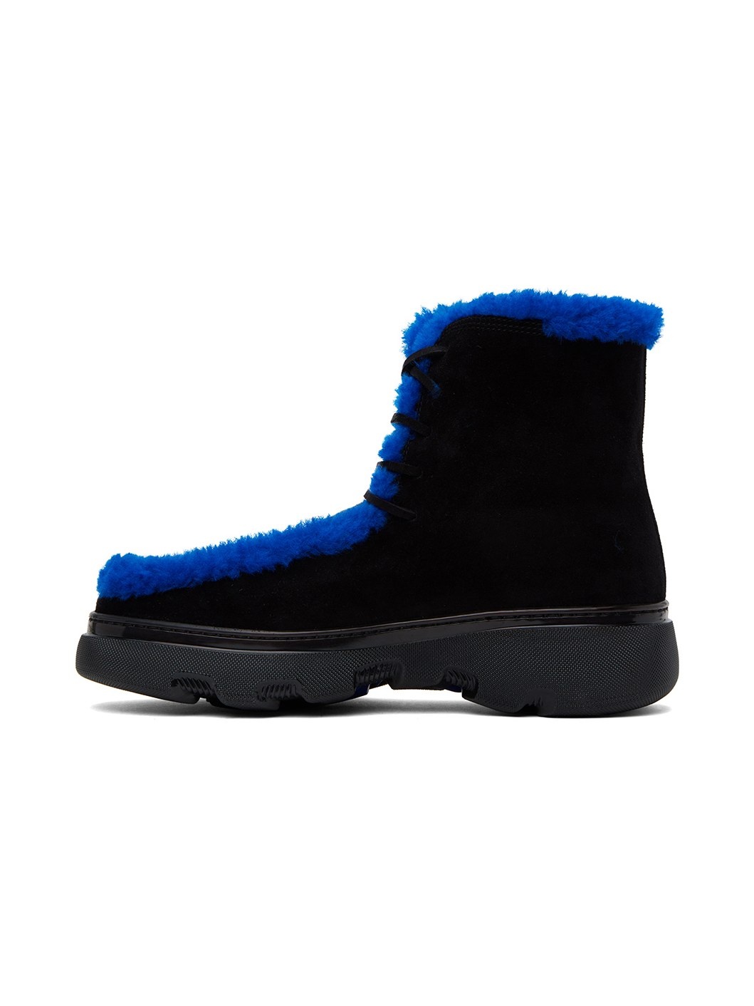Black Shearling Creeper Boots - 3