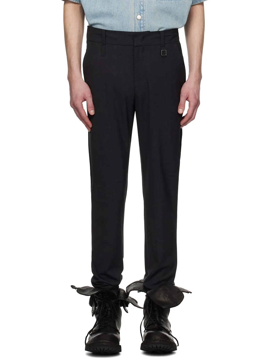 Gray Drawstring Trousers - 1