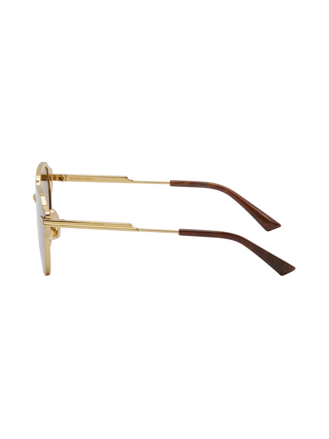 Gold Glaze Metal Aviator Sunglasses - 3