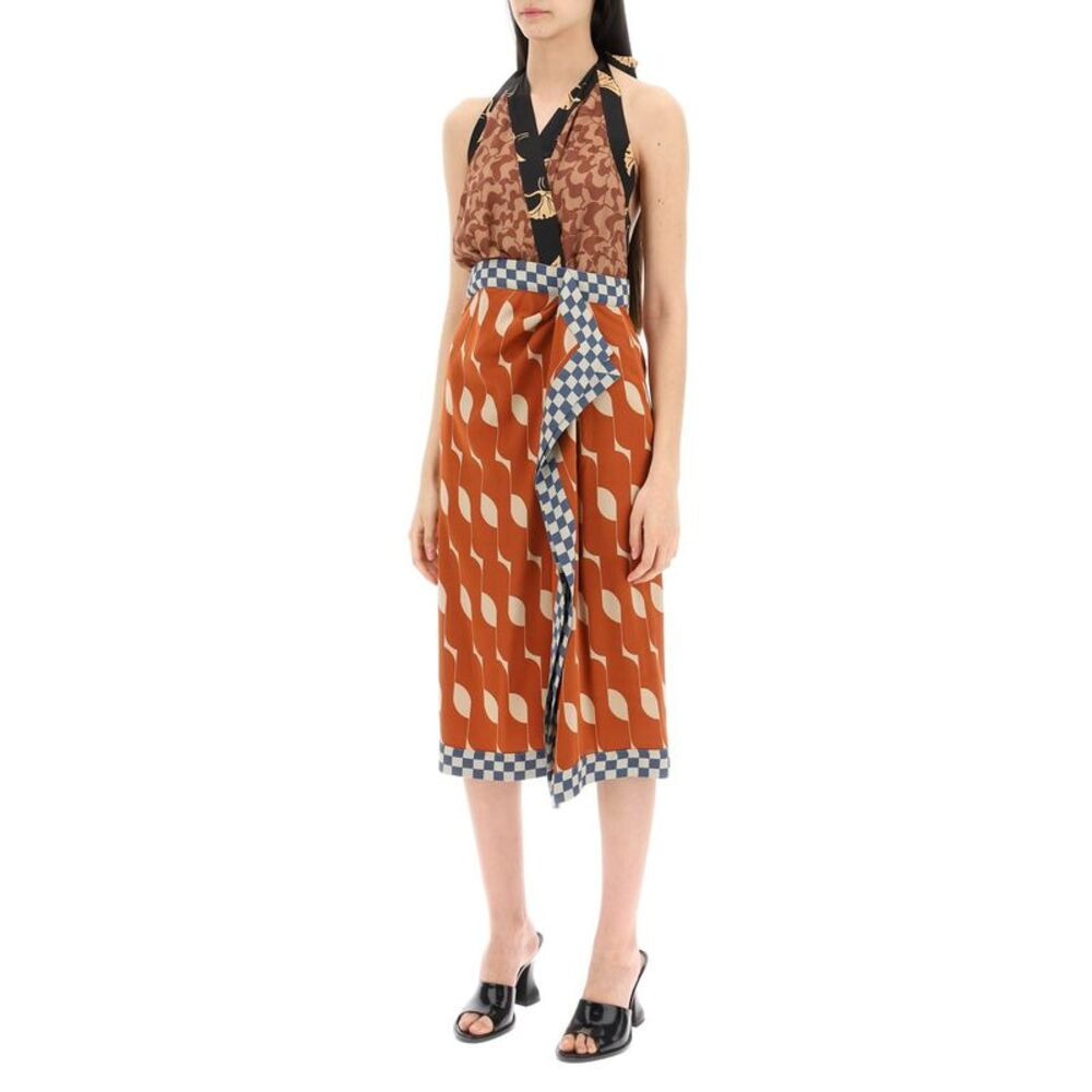 Dries Van Noten Women Dole Patchwork Dress With American Neckline - 2
