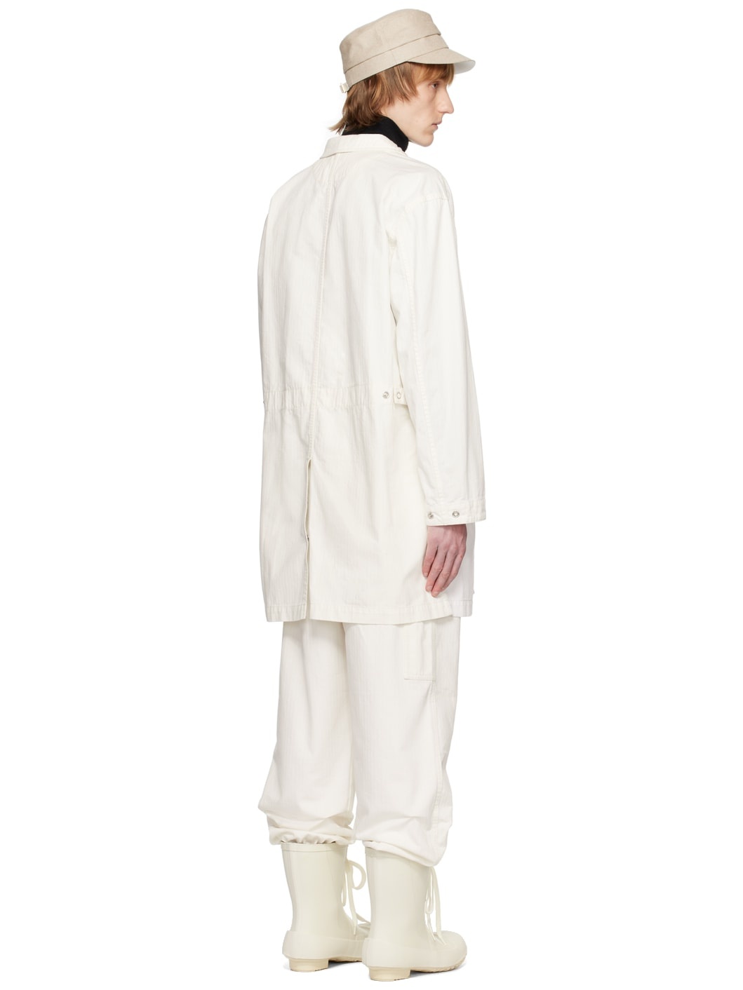 Off-White Notched Lapel Coat - 3