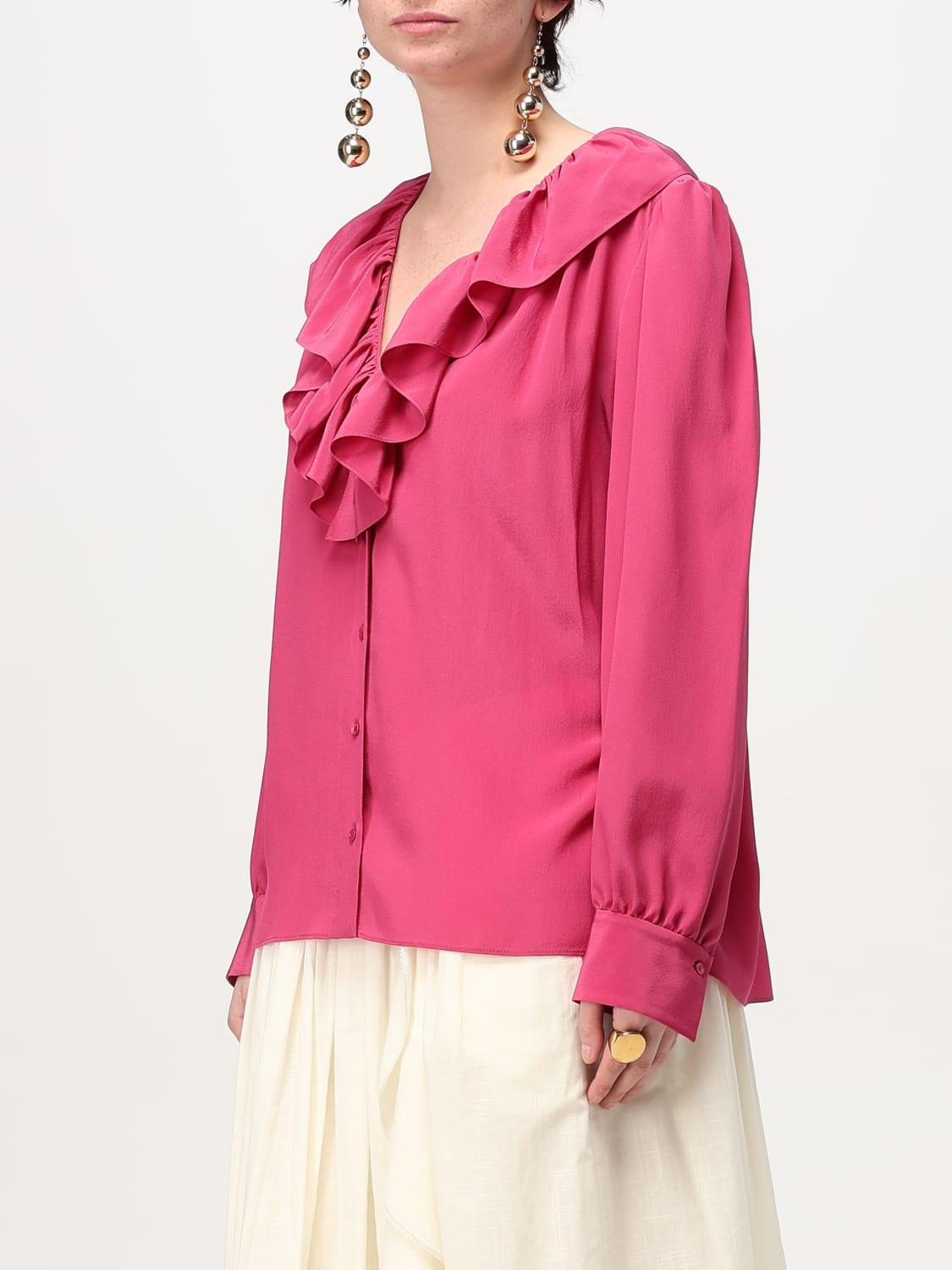 Chloé silk shirt with rouches - 4